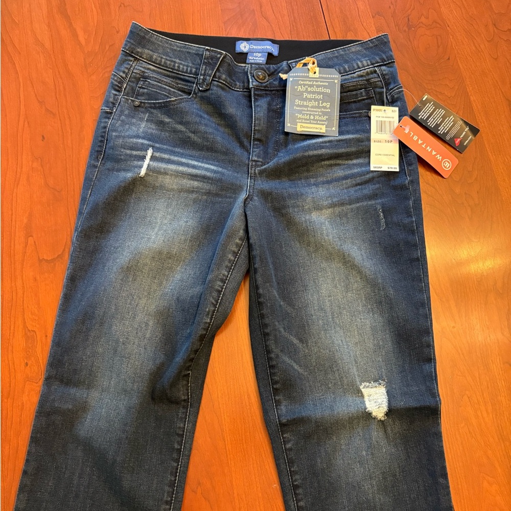 Democracy Absolution Patriot Straight Leg Jeans NWT 10 P